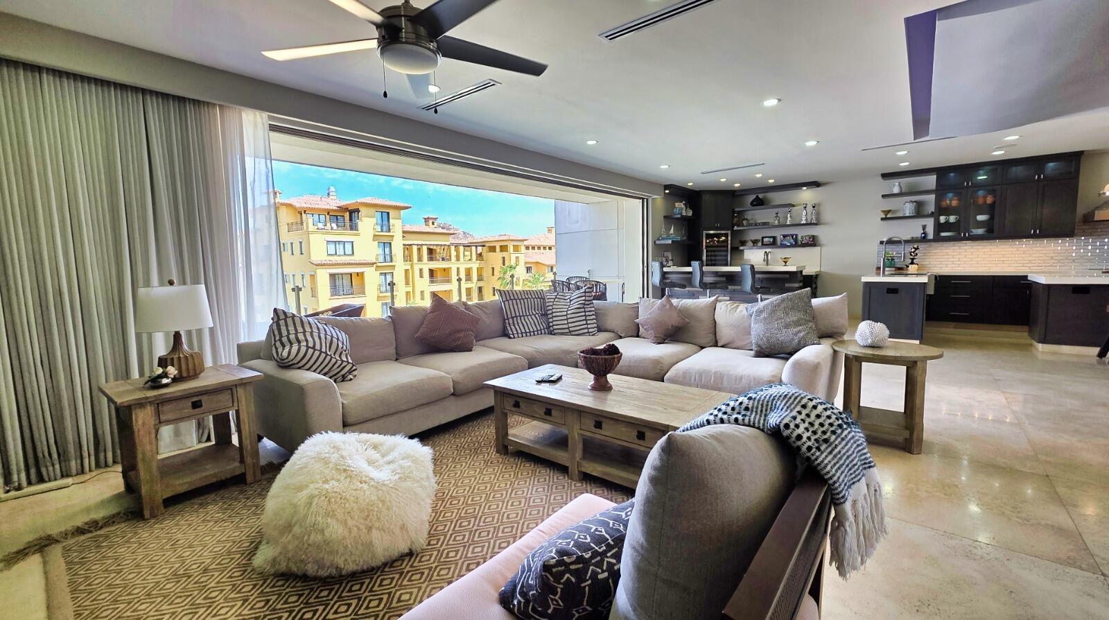 Cabo San Lucas One Medano Beautifully renovated between 2019-2021, this luxury condo offers an unbeatable location just steps from Medano Beach and the Cabo San Lucas Marina. Floor-to-ceiling windows frame breathtaking ocean for sale