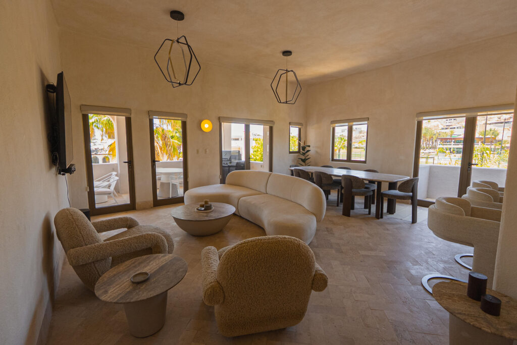 Cabo San Lucas Casa Nima Experience resort-style living in this spacious and beautifully designed 3-bedroom, 3-bathroom residence within the exclusive Casa Nima community. Occupying the entire floor, this unique home offers exceptional privacy with no neighboring units next to you. Mediterranean-inspired architecture, elegant arches, and abundant natural light create a warm and sophisticated atmosphere. The expansive living and dining areas flow seamlessly to a generously sized terrace, perfect for entertaining and outdoor BBQ gatherings. Custom cabinetry throughout is included. Residents enjoy world-class amenities including a fitness center, restaurant, kids club, pet park, pickleball courts, and lush grounds, all thoughtfully designed to deliver the feel and service of a luxury resort. – 3400 P. Finisterra, San Jose del Cabo, BS