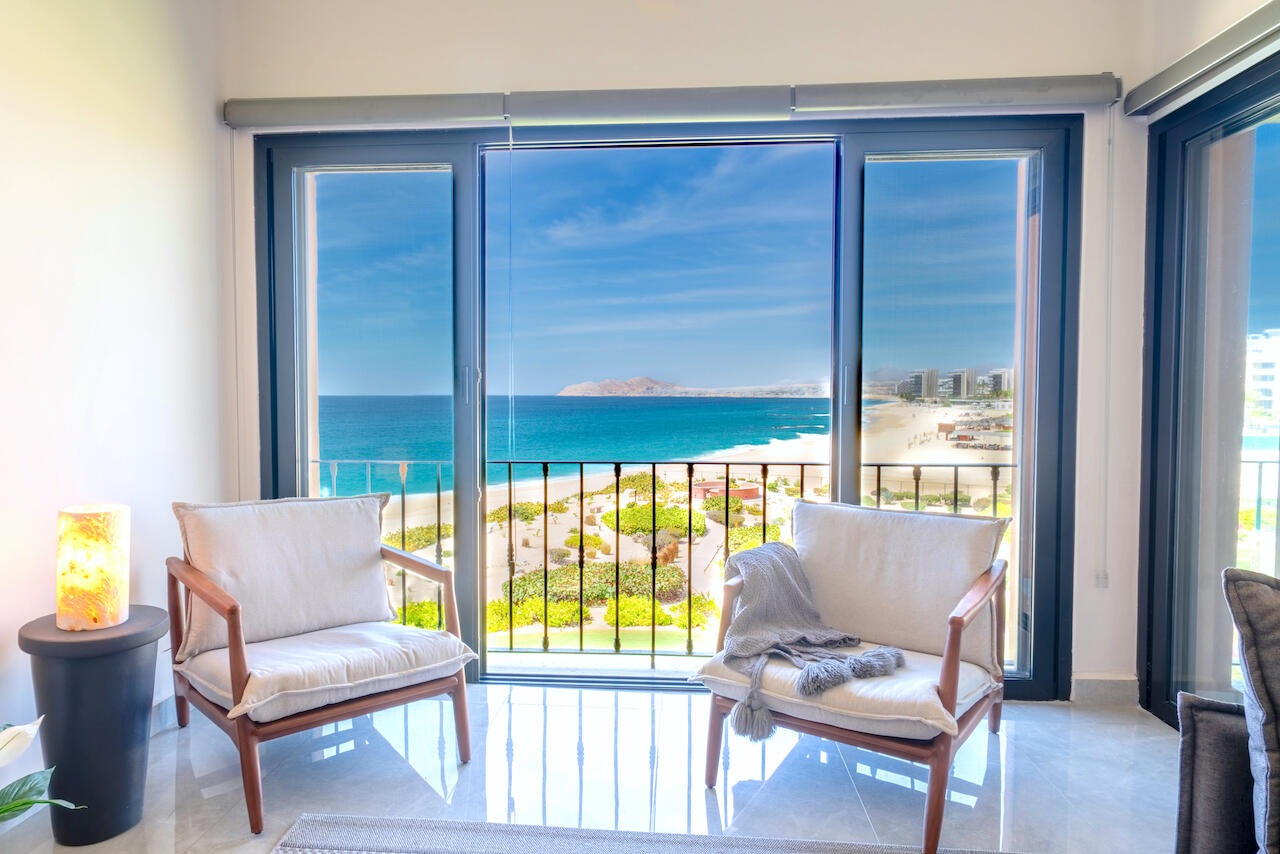 Cabo San Lucas Casa Del Mar Rare offering. A two-level Oceanfront Penthouse is a one-of-a-kind living experience. The fully renovated property boasts a modern and contemporary design and offers breathtaking for sale