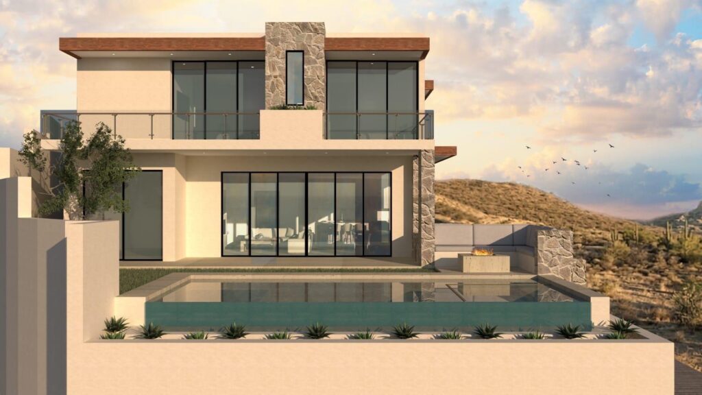 Cabo San Lucas El Tule-Inland:General Pre-construction residence in Rancho Los Tules, Los Cabos. Features 4 bedrooms, each with a full bathroom and walk-in closet, offering privacy and comfort. Enjoy ocean – Casa El Tule, San Jose Corridor, San Jose Corridor, BS