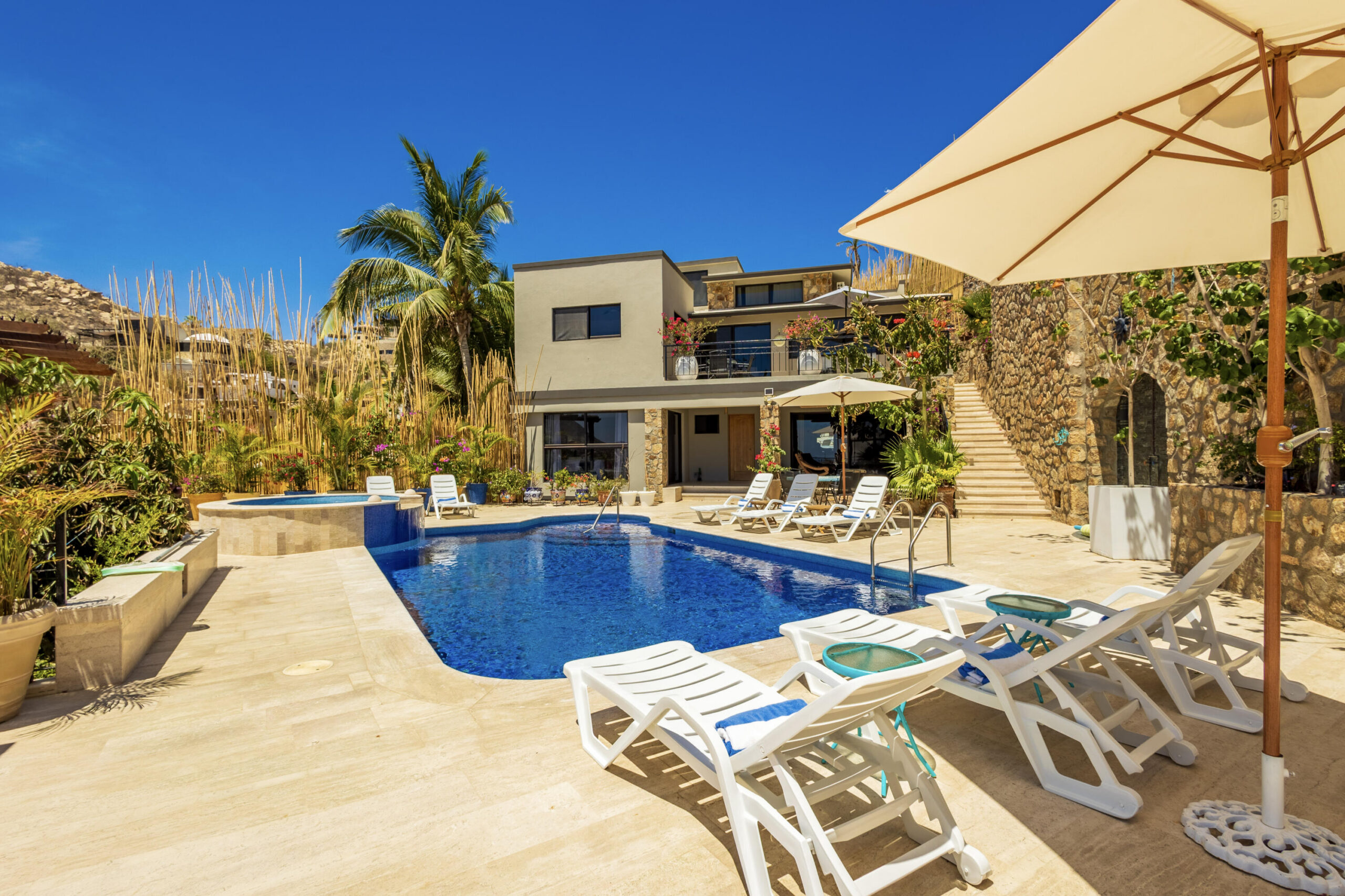 Cabo San Lucas Pedregal Csl Casa Toro is located in one of Cabo's most desirable developments. The main house has 4 bedrooms, 4 baths, open living room, lounge area and large kitchen with amazing marina and Sea of Cortez for sale