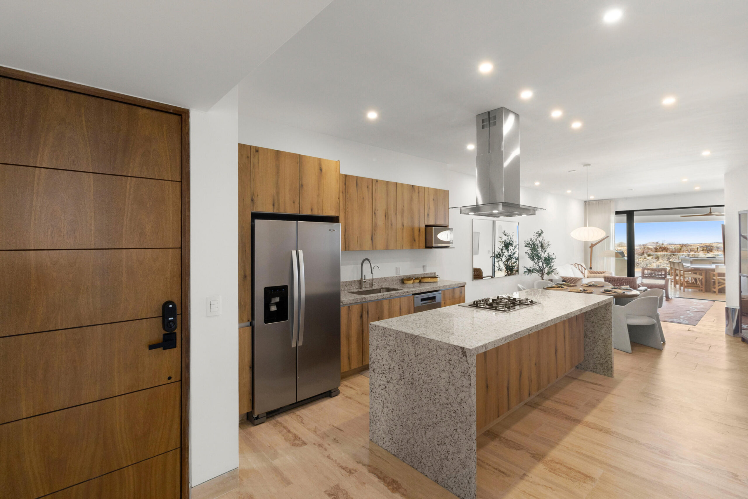 Cabo San Lucas El Tule-Inland:General Nestled between Cabo San Lucas and San Jose del Cabo, SEI Los Cabos offers a unique blend of convenience and serenity. This exclusive development features six spacious condos in a single tower, ranging from 2,206 to 3,052 square feet. Each unit is meticulously designed to provide a host of services tailored for a community that values luxury and comfort. Residents can savor stunning for sale
