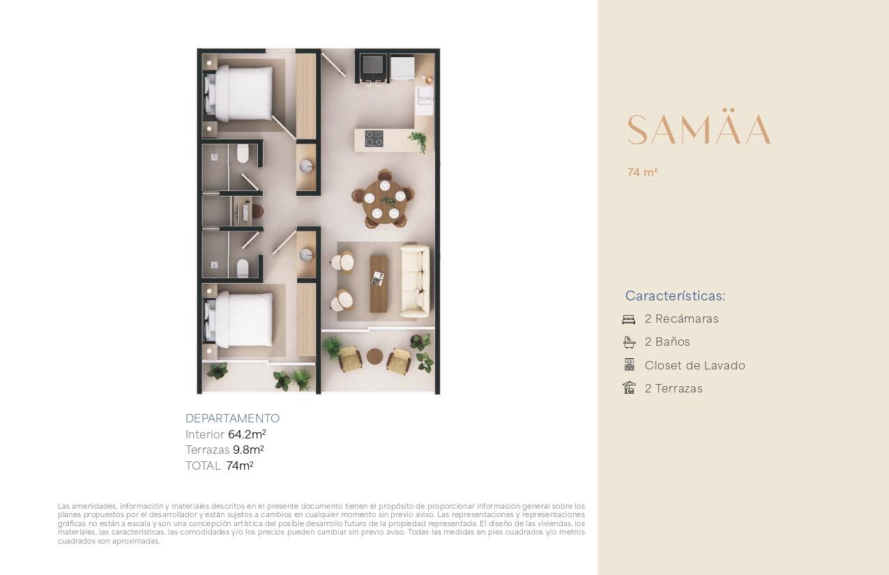 Cabo San Lucas Nahara Cabo Living Comfortable and thoughtfully designed condominium located in the growing El Tezal area, ideal for building equity, generating rental income, or enjoying an exceptional lifestyle in Los Cabos. Offering 74 m² of living space, the residence features two spacious terraces that provide abundant natural light and a bright, open atmosphere.Nahara Cabo Living offers premium amenities, including elevator access, a commercial area, guest house accommodations, swimming pools, a fully equipped fitness center, and paddle and pickleball courts. An outstanding investment opportunity in one of Los Cabos' fastest-growing neighborhoods, combining excellent value, convenience, and long-term appreciation potential. for sale