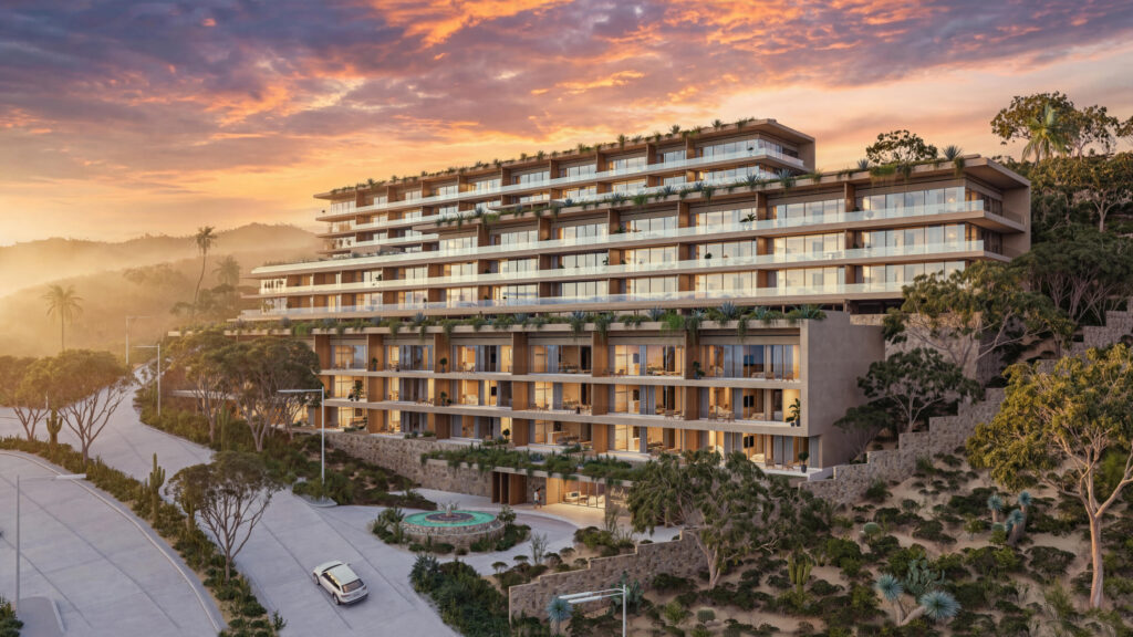 Cabo San Lucas Hideaways Modern 2-bedroom residence at Hideaways in Tower 2, offering the perfect entry point into San José del Cabo's most exciting new development. This efficiently designed 96m2 home maximizes every square foot with an open-concept layout and a private 21m2 terrace for outdoor relaxation. The cactus-inspired architecture celebrates Baja's natural heritage through sustainable design: green roofs, vertical gardens, and locally sourced materials in warm, earthy palettes. Two well-appointed bedrooms offer comfort and privacy. Residents enjoy full access to Hideaways' exceptional amenity collection: infinity pool, jacuzzi, fire pit gathering area, gym, yoga studio, game room, and rooftop bar lounge. Located in Tower 2, Level 1. Ideal for couples, small families, or investors seeking rental income in Modern 2-bedroom residence at Hideaways in Tower 2, offering the perfect entry point into San José del Cabo's most exciting new development. This efficiently designed 96m2 home maximizes every square foot with an open-concept layout and a private 21m2 terrace for outdoor relaxation. The cactus-inspired architecture celebrates Baja's natural heritage through sustainable design: green roofs, vertical gardens, and locally sourced materials in warm, earthy palettes. Two well-appointed bedrooms offer comfort and privacy. Residents enjoy full access to Hideaways' exceptional amenity collection: infinity pool, jacuzzi, fire pit gathering area, gym, yoga studio, game room, and rooftop bar lounge. Located in Tower 2, Level 1. Ideal for couples, small families, or investors seeking rental income in a high-demand market. Ready for immediate move-in. – Boulevard Forjadores, San Jose del Cabo, BS