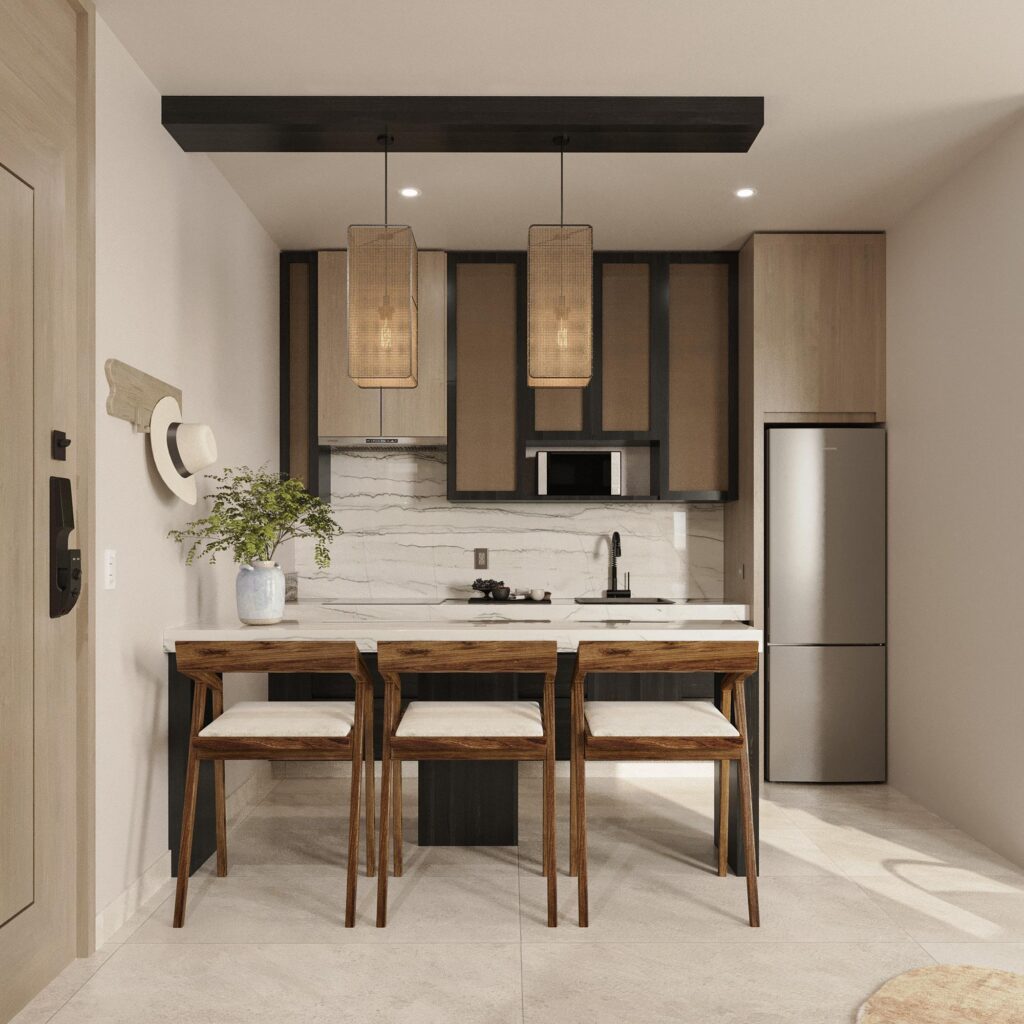 Cabo San Lucas Kamu Living KAMU Living 313 es una unidad de dos recámaras en preventa, ideal para quienes buscan mayor comodidad y potencial de rentabilidad en El Tezal.El desarrollo integra amenidades tipo hotel como alberca, jacuzzi, gimnasio, rooftop, coworking, elevador y estacionamiento subterráneo. La operación de rentas vacacionales estará a cargo de Momentum, empresa especializada en la administración y promoción de propiedades en plataformas como Airbnb, Booking y Expedia.Además, KAMU Living contará con locales comerciales en planta baja y la presencia de IWG con oficinas y consultorios, creando un entorno dinámico de servicios, trabajo y hospitalidad. With a hotel reservation system integrated with leading platforms like Expedia, Booking, Airbnb, and other powerful engines, supported by expert hospitality managers in Los Cabos, KAMU Living ensures optimal exposure and high occupancy rates.Designed by seasoned developers with extensive experience in Los Cabos' hospitality industry, KAMU Living promises higher returns than traditional vacation rentals while offering a luxurious lifestyle and unmatched convenience. – EL TEZAL, Cabo Corridor, BS