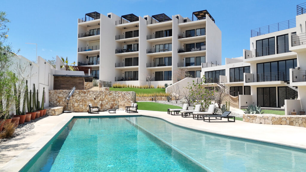 Cabo San Lucas La Mar Experience the perfect blend of modern living and endless possibilities in this brand-new 2-bedroom penthouse condo. Never occupied and offered without furniture or appliances, this residence is a true white canvas, ready for you to design and personalize to your own style and taste.Enjoy breathtaking ocean – La Mar Penthouse with Ocean View, Cabo Corridor, BS