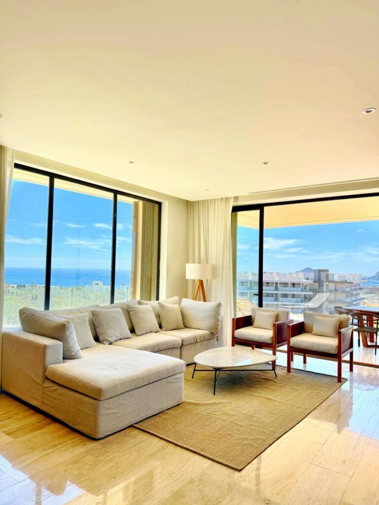 Cabo San Lucas Vista Vela Iii 2-bedroom condo with a functional layout and spacious interiors, located in one of the fastest-growing areas of Cabo San Lucas.The unit features an open-concept living and dining area, kitchen with a central island, and direct access to a private terrace, ideal for indoor-outdoor living. The primary bedroom includes a full bathroom and walk-in closet, while the secondary bedroom also offers its own private bathroom, ensuring comfort and privacy.Amenities:5 swimming poolsFully equipped fitness centerSpa with saunaClubhouse with BBQ areaPadel courtLandscaped gardens and green areasFire pit and outdoor social areas24/7 gated securityControlled accessIdeal as an investment or full-time residence – Tourist Corridor, Cabo Corridor, BS